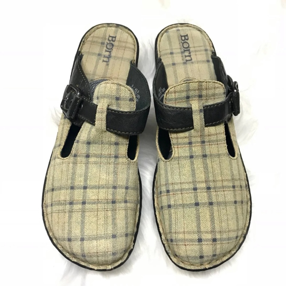 Born Della Plaid Slip on Clogs Size 9.5 - Picture 4 of 6